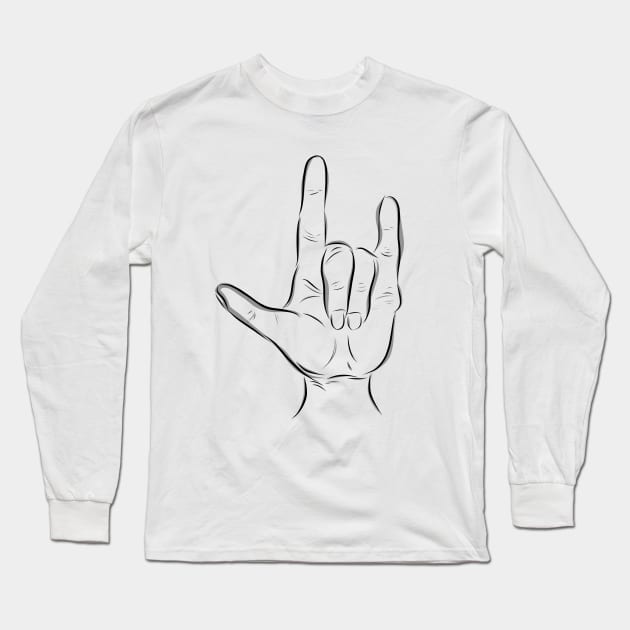 I Love You Hand Sign Long Sleeve T-Shirt by rmcbuckeye